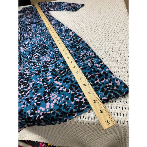 Seraphine Blue Abstract Maternity Dress Women Size 4 3/4 Sleeve Jersey Stretch - Picture 7 of 16